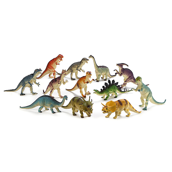 10-13" pvc squeaking dinosaurs